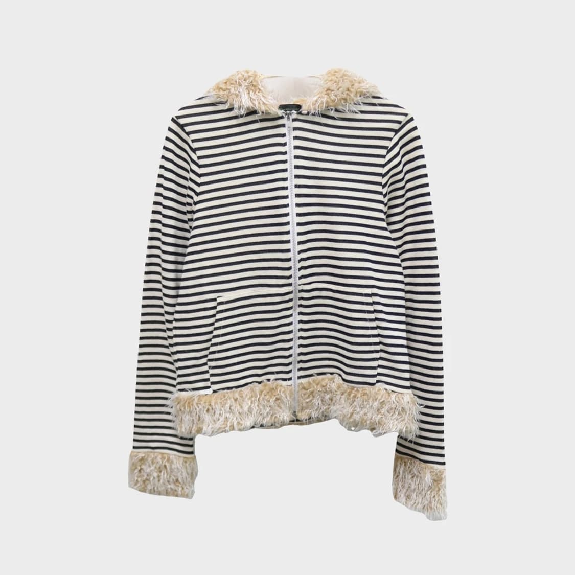 THREE LITTLE BIRDS 스트라이프 퍼 후드집업 60694 상품이미지1