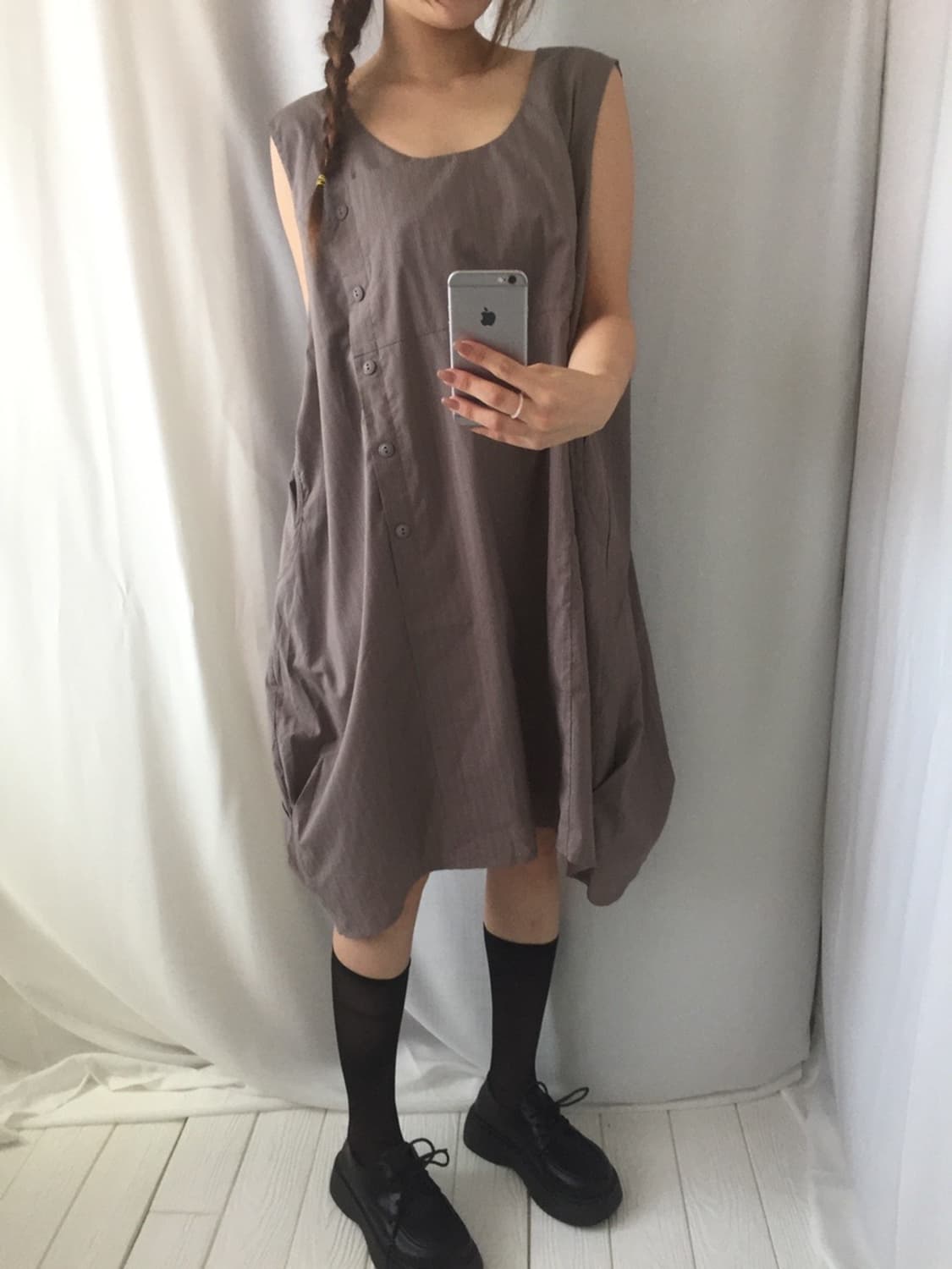 707. mocha button dress 상품이미지2