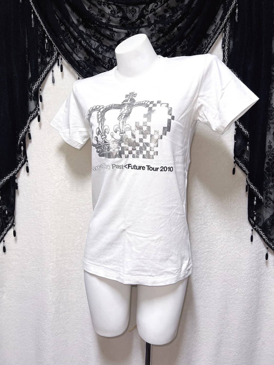 아무로나미에 티아라 프린팅 반팔티셔츠 갸루 펑크 헤이세이 시부야 핀터 상품이미지5