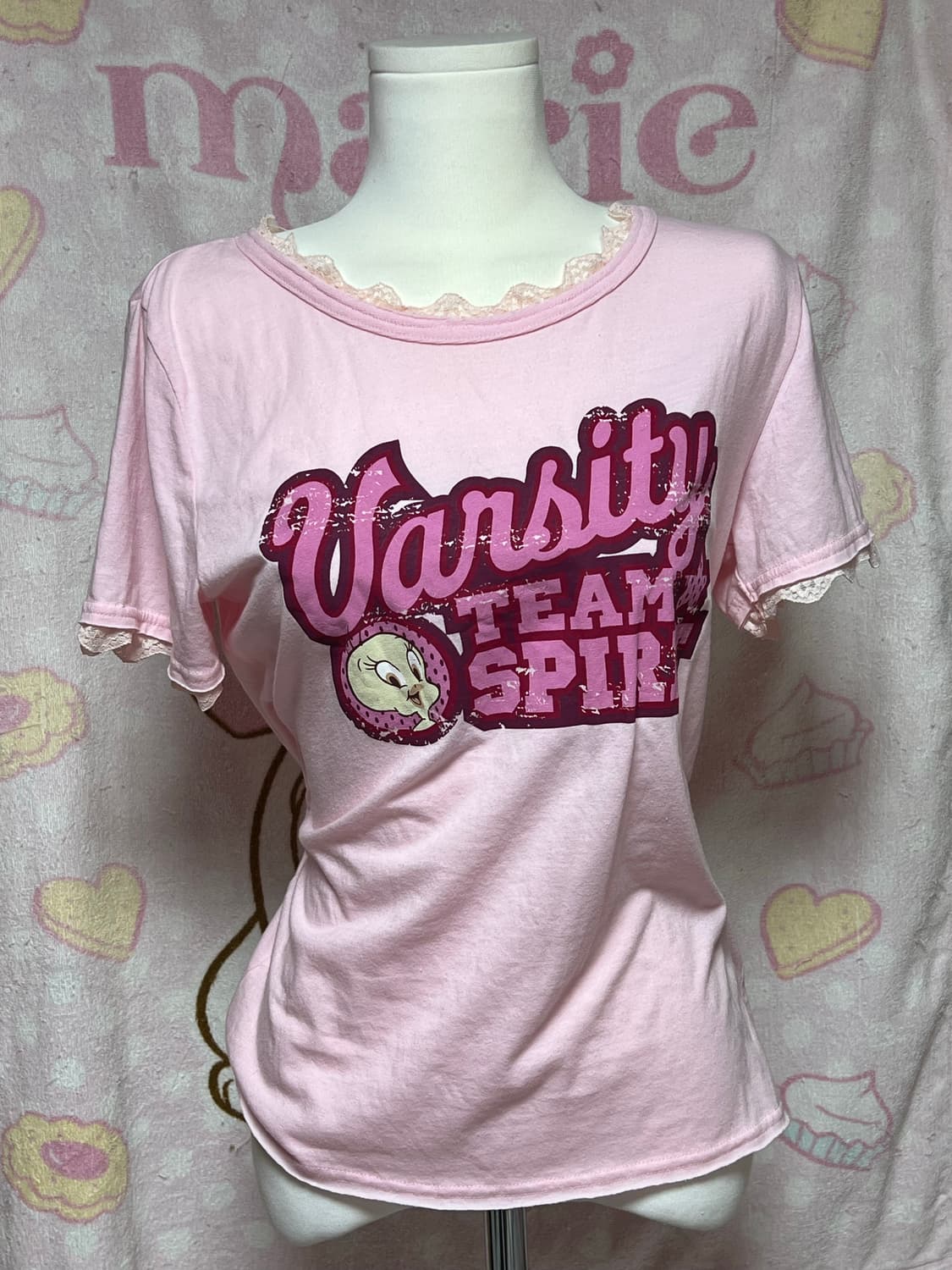 트위티 루니툰즈 러블리힙 레이스 반팔티 일본 수입 빈티지 y2k 갸루 상품이미지1