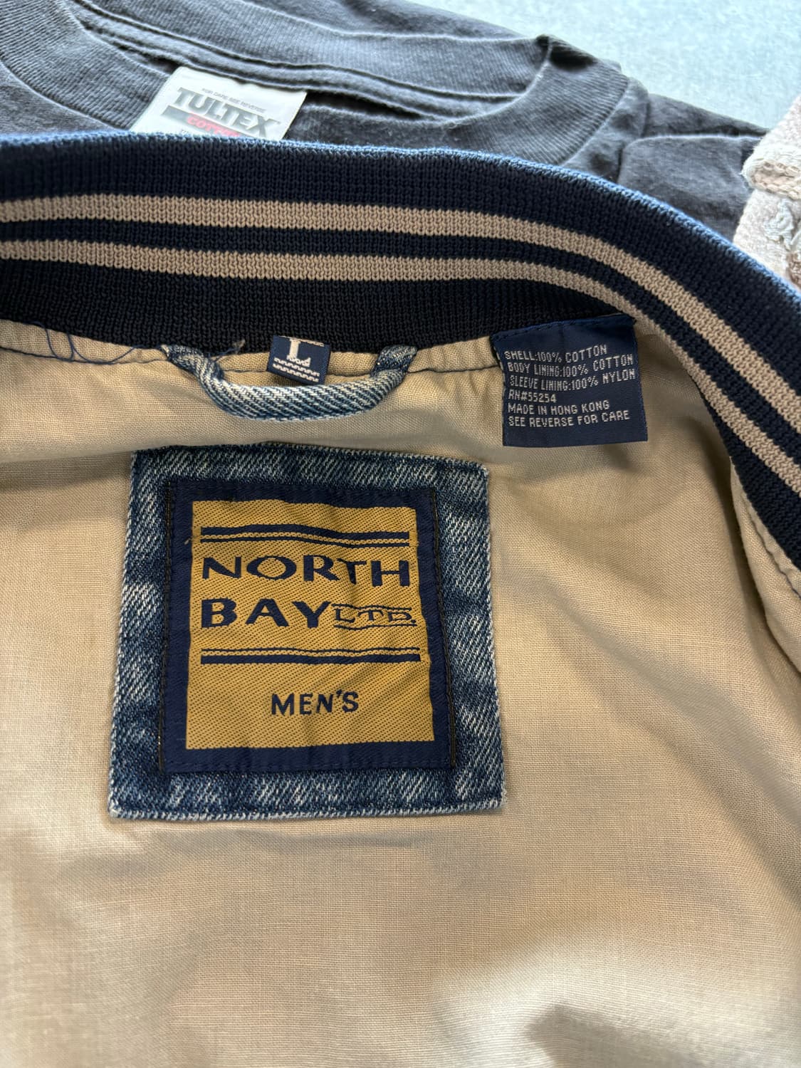 90s NORTH BAY 데님 배색 빈티지 봄버 상품이미지3