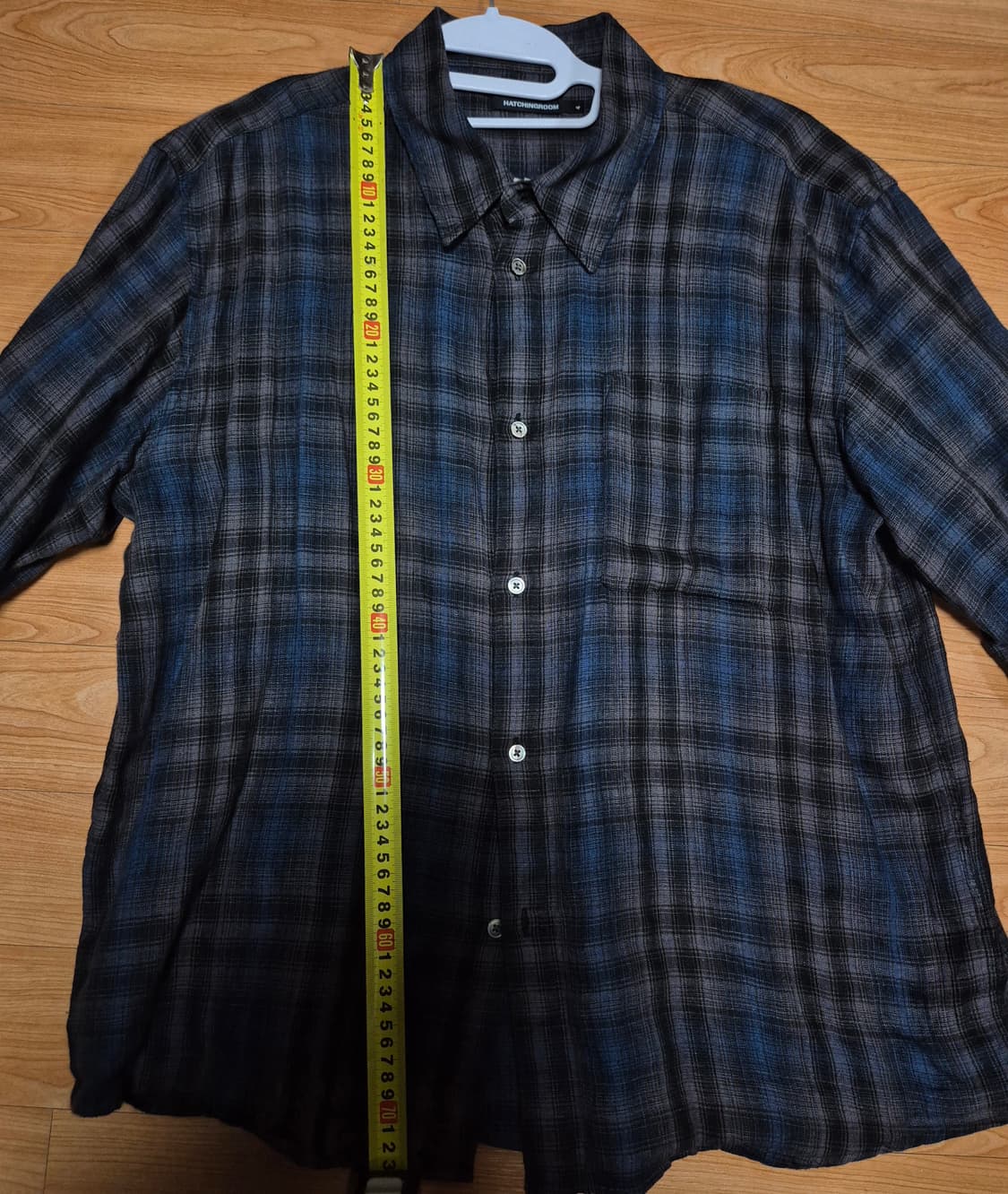해칭룸 뮤지엄 셔츠 린넨 챠콜/블루 4사이즈 상품이미지5