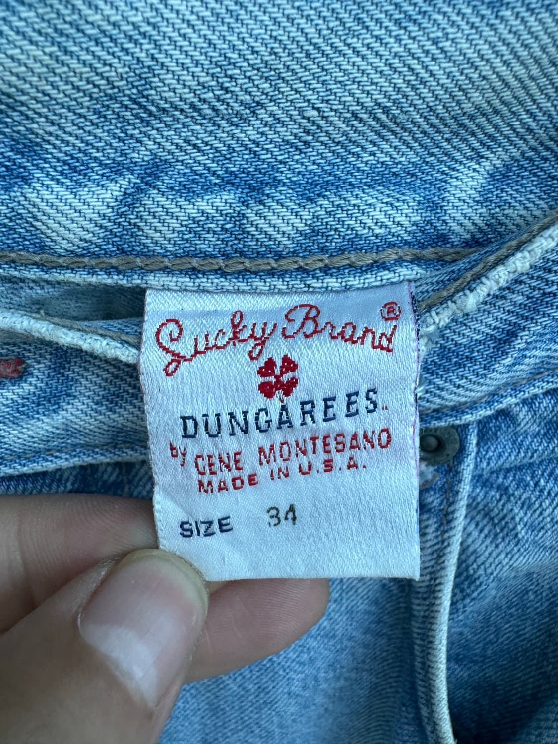 90s 럭키브랜드 덩가리 핏 made in usa 데님 팬츠 34 상품이미지5