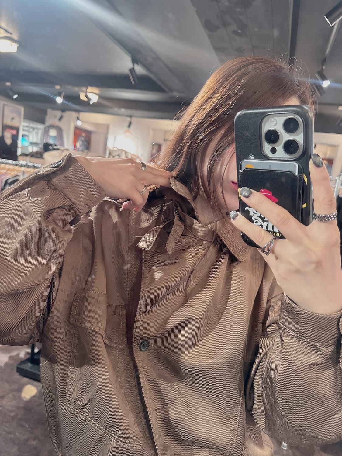 아르마니 익스체인지 armani 린넨 브라운 야상 자켓 S 상품이미지10