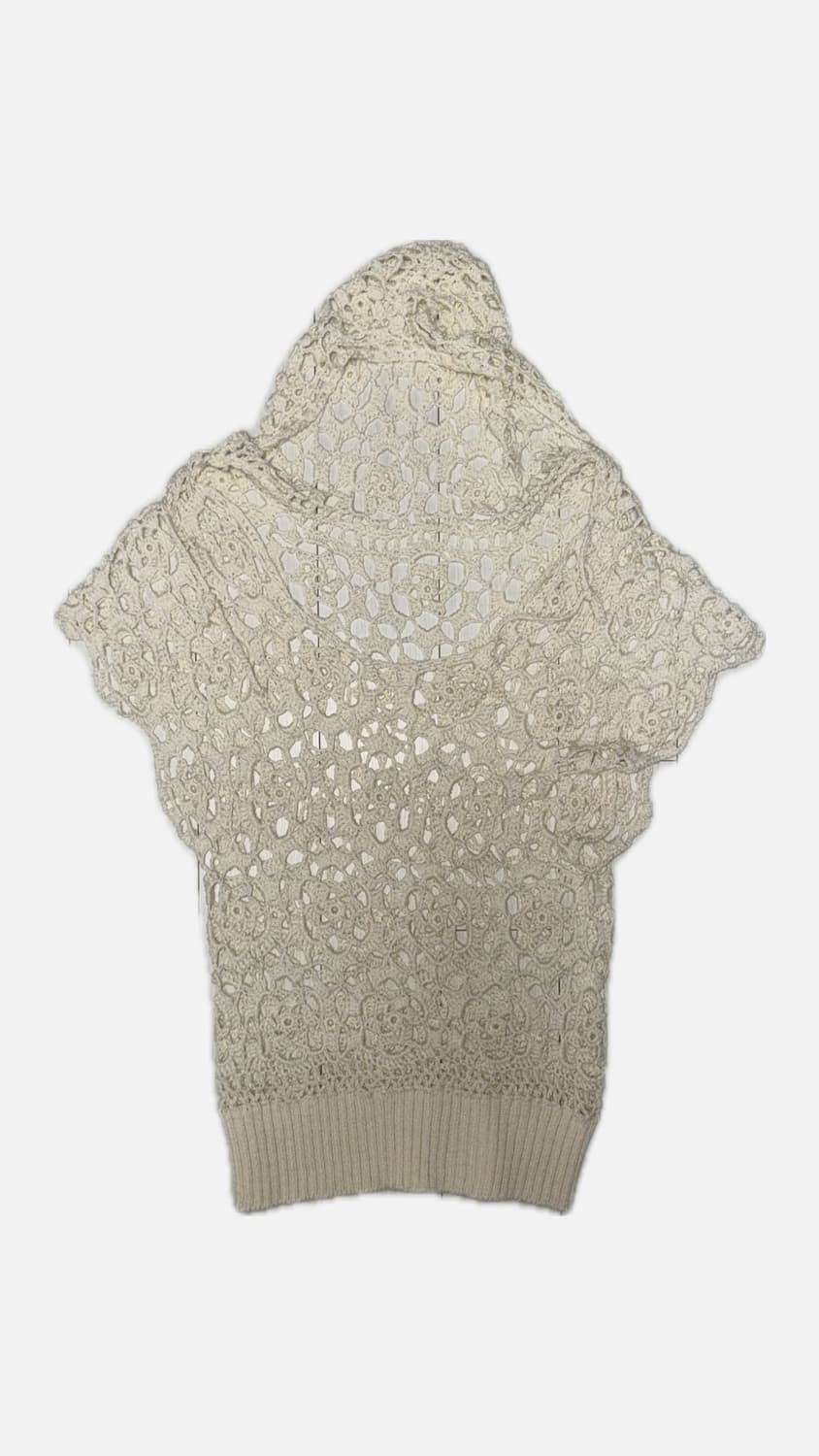 아이보리 그물 후드 반팔 상품이미지1