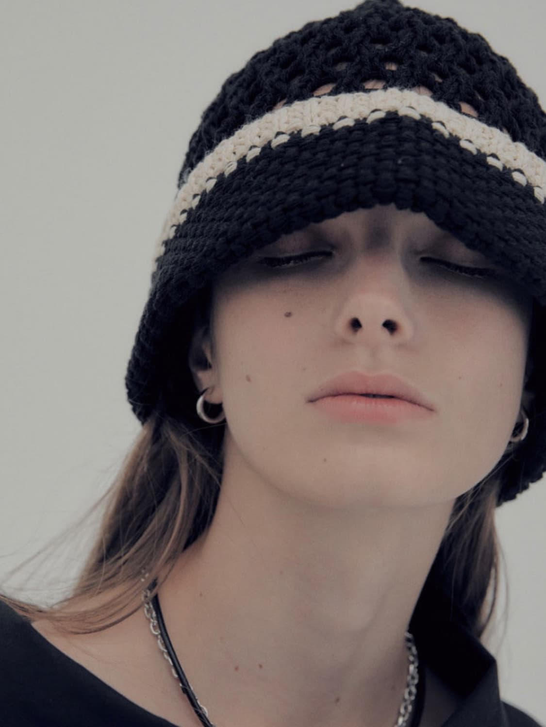 문선 니트 버킷햇 상품이미지3