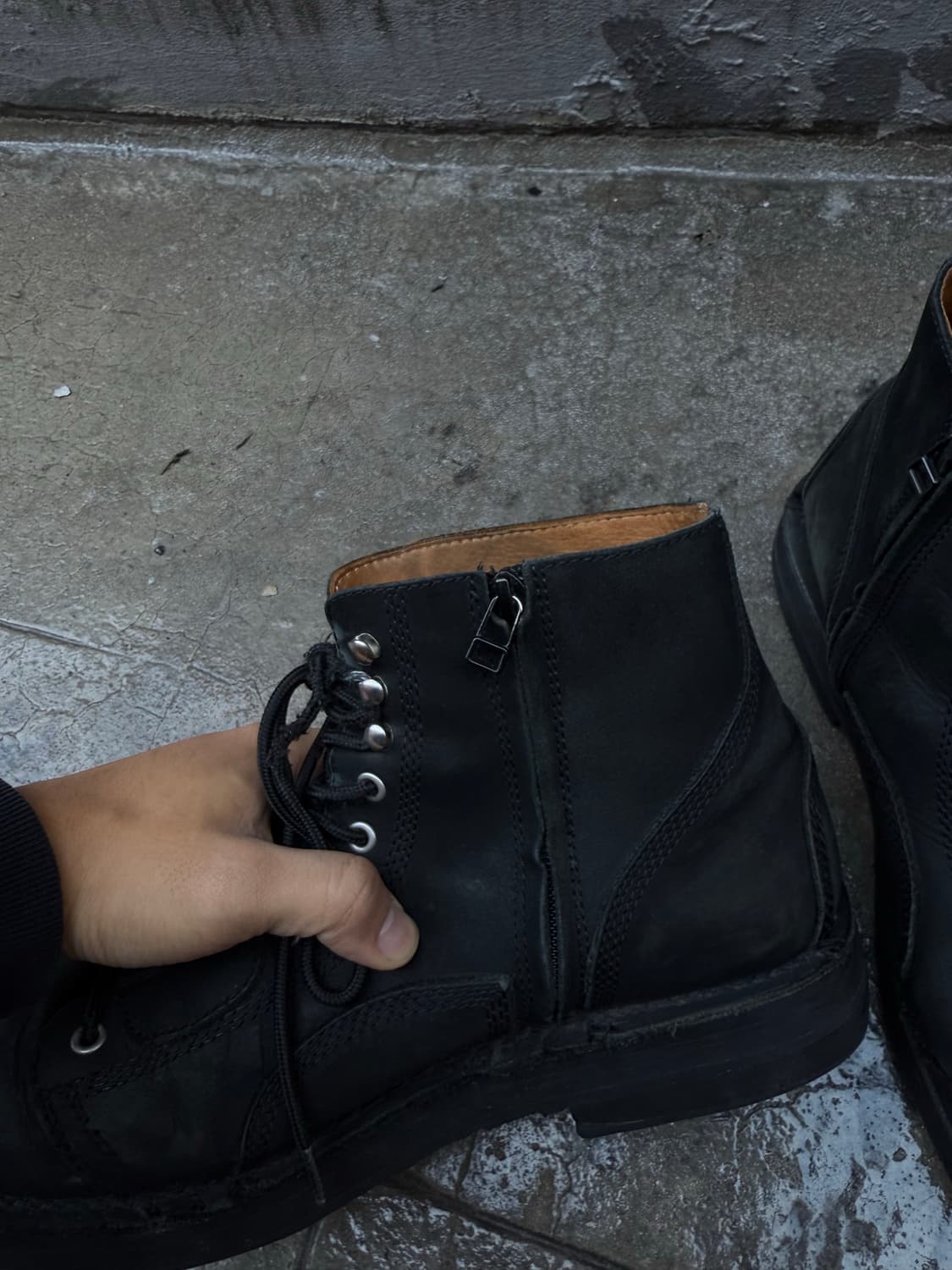 요지야마모토 뿌르옴므 매트블랙 바이커 부츠 상품이미지6