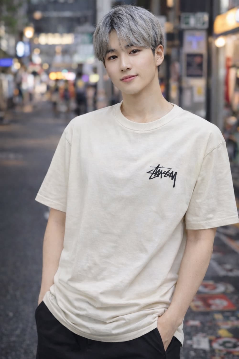 🧢 Stüssy 스투시 DNA 피그먼트 그래픽 티셔츠 (오프화이트) 상품이미지2