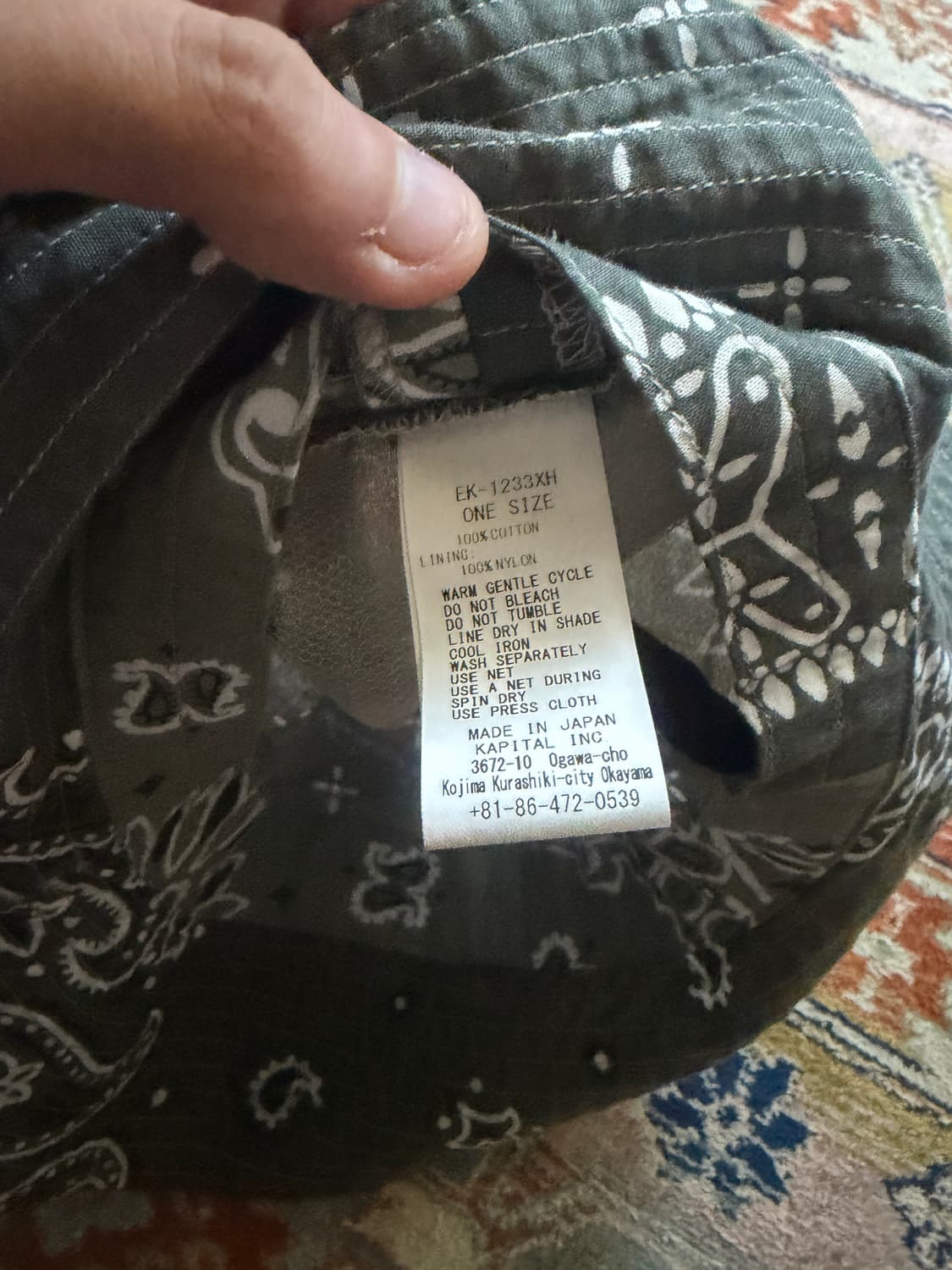 캐피탈 반다나 패치워크 버킷햇 롱 브림 카키 상품이미지10