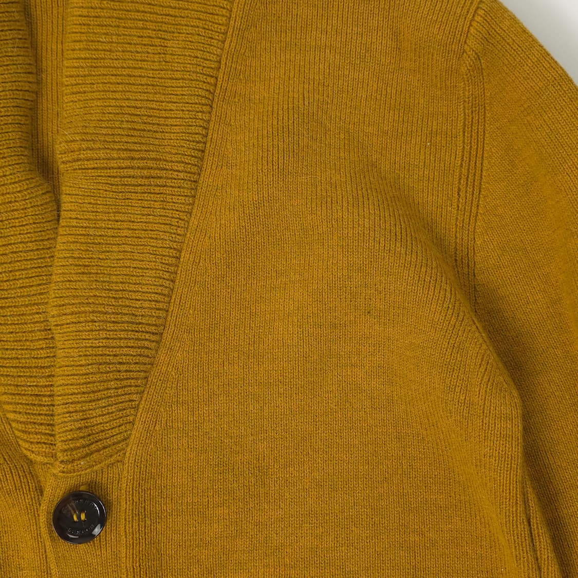 버버리 실크혼방 숄카라 니트가디건 머스타드 (M) 상품이미지5