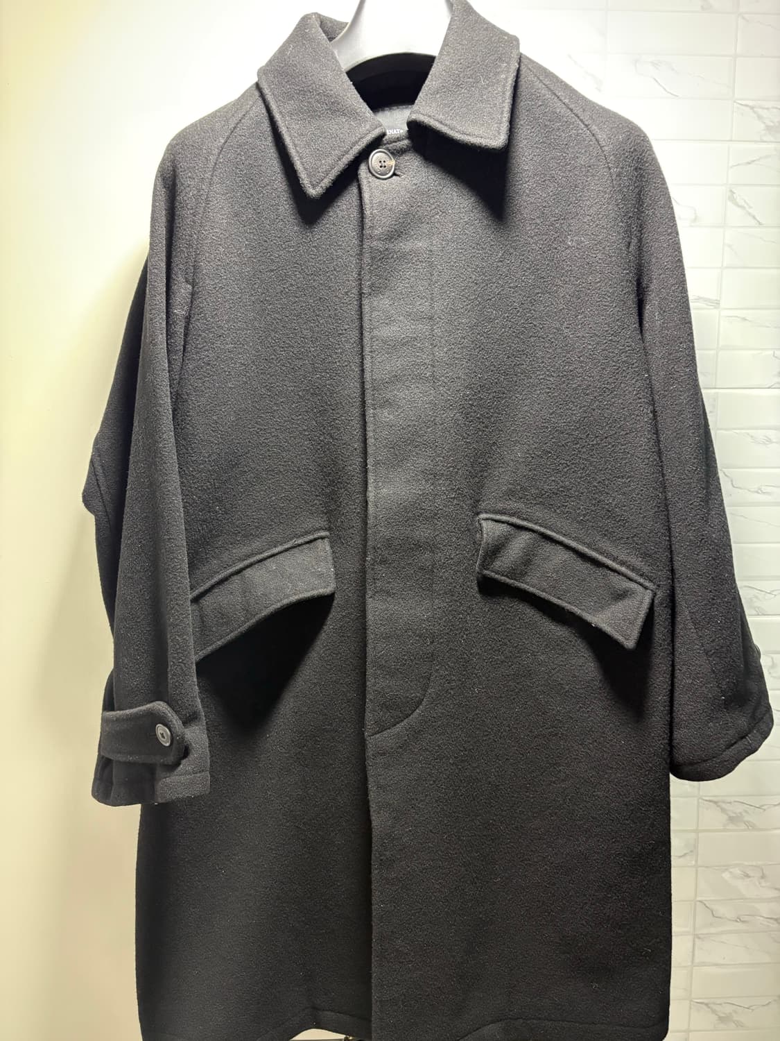 커버낫 울 발마칸 코트 S 상품이미지3