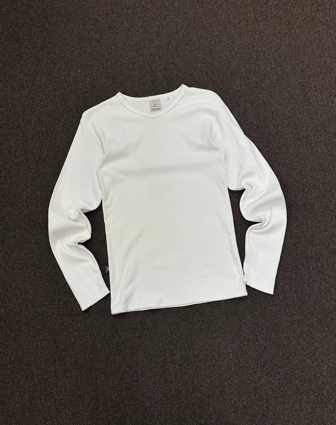 M)Avirex vintage v넥 화이트 골지 롱슬리브 상품이미지1