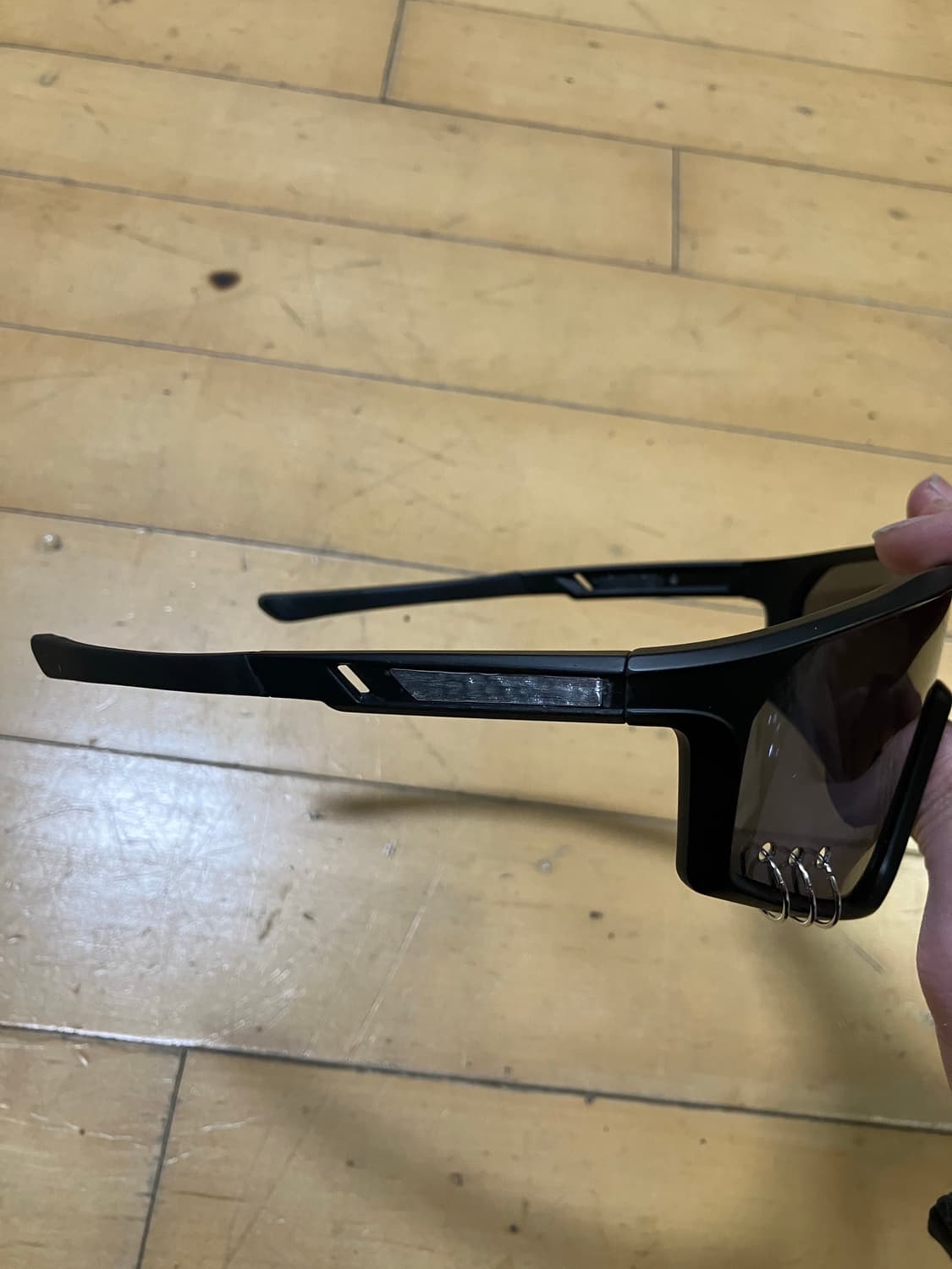 Japanese 90s 빈티지 레트로 아일렛 쉴드 블랙 선글라스 상품이미지4