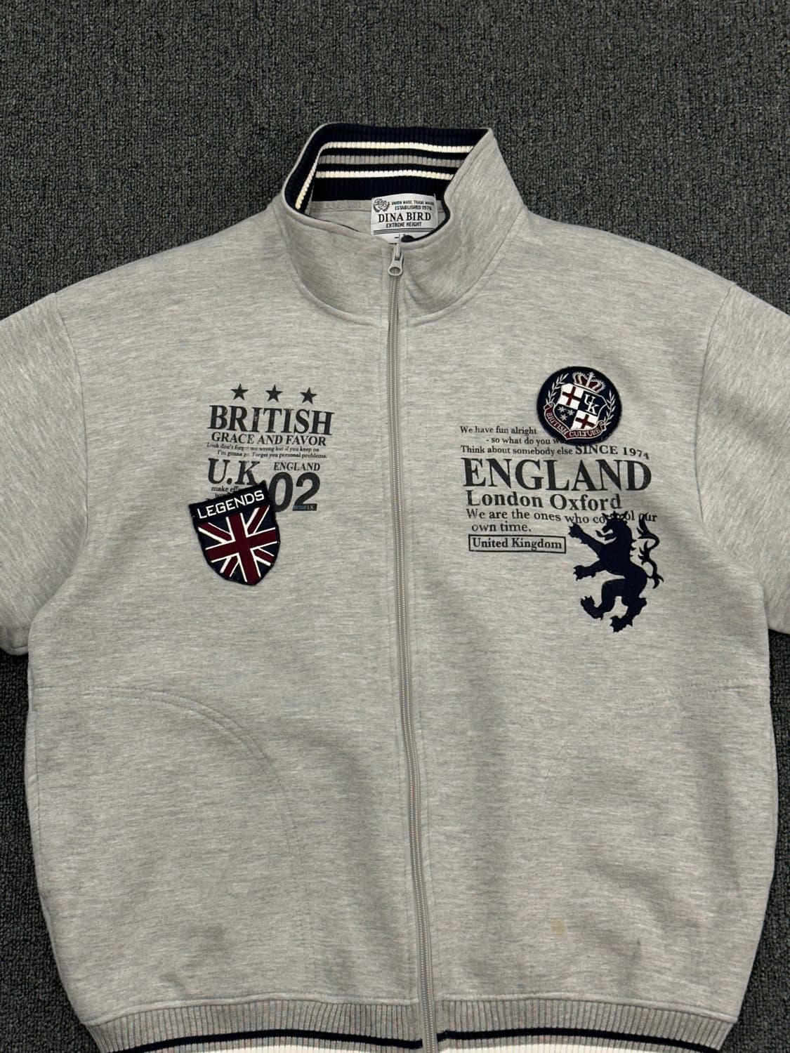 LL)DINA BIRD 빈티지 패치 그레이 트랙탑 져지 상품이미지3