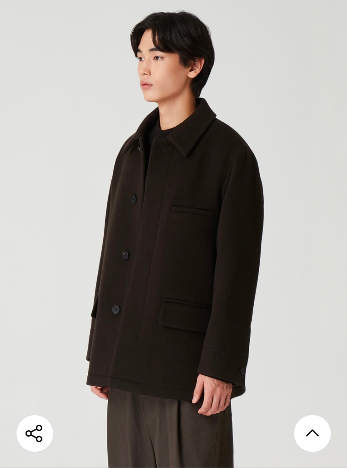 247시리즈 울 하프코트 다크브라운 XL 상품이미지1