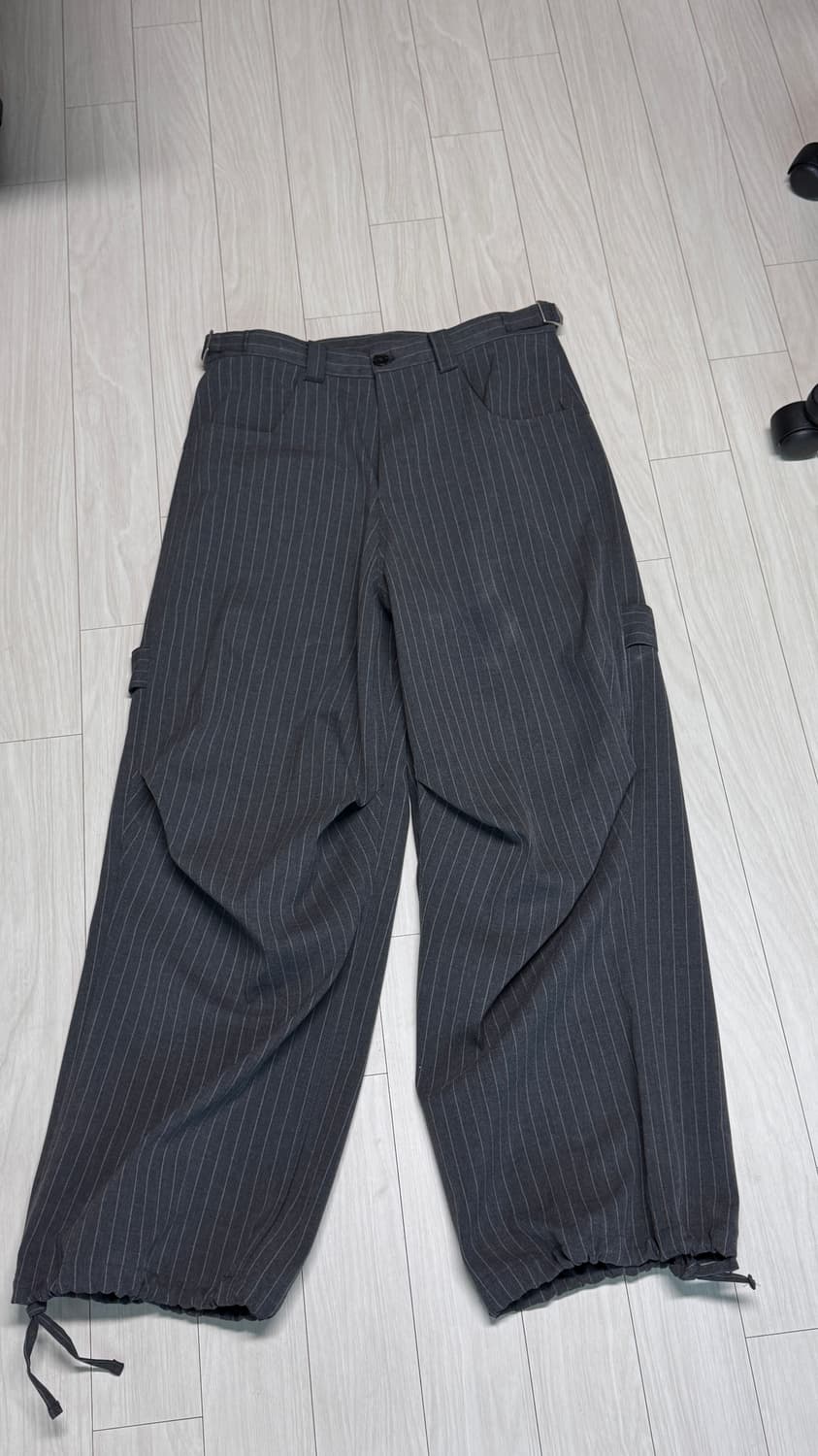 [2] 카미엔 247 올 데이 배기 팬츠 스트라이프 그레이 상품이미지2