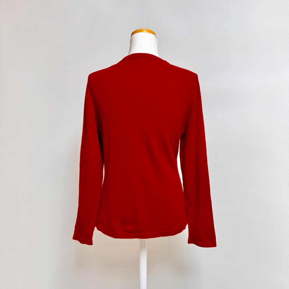 [캐시미어 100%] 레드 라운드넥 여성 니트  상품이미지3