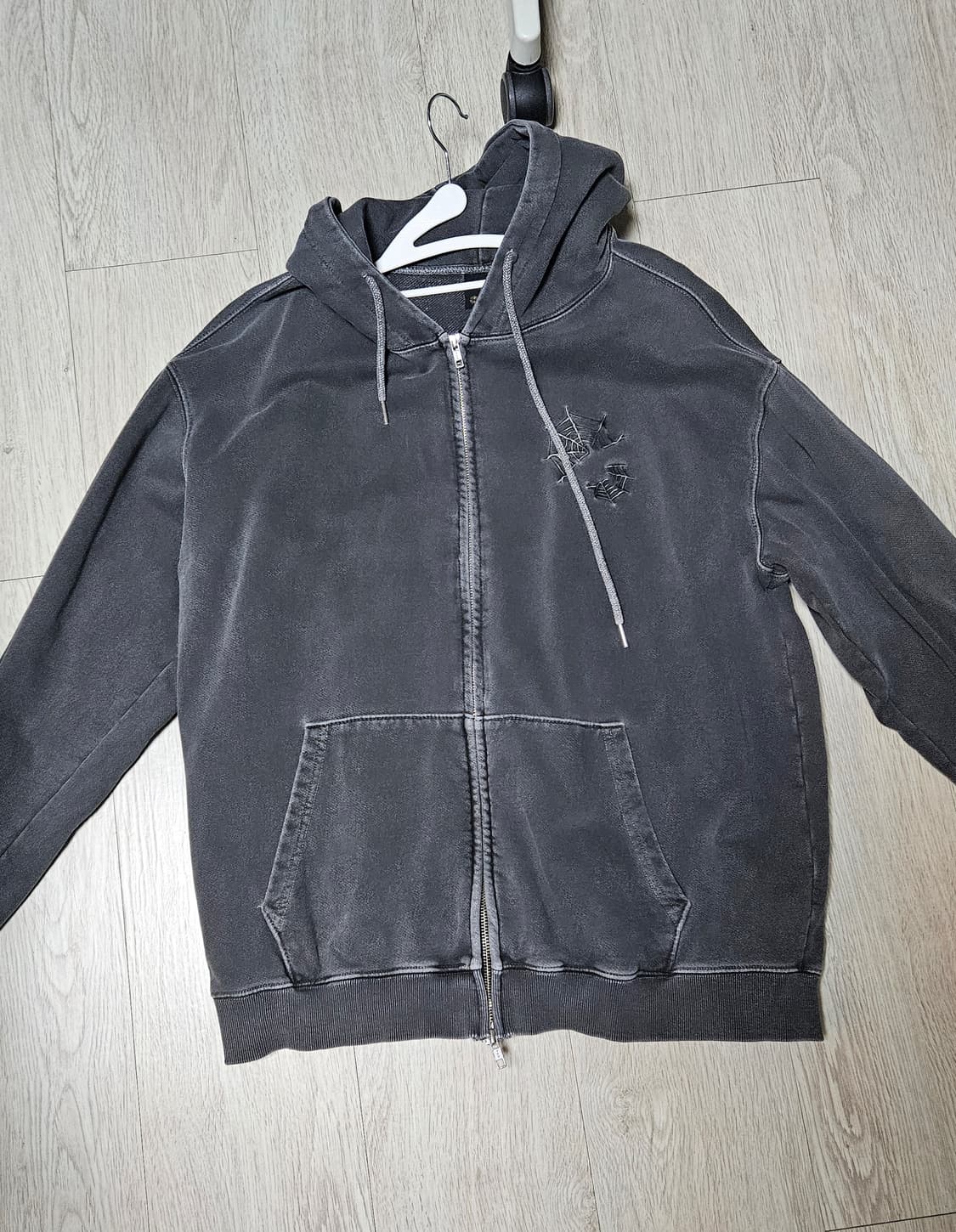 빈티지 백프린팅 자수 후드집업 상품이미지2