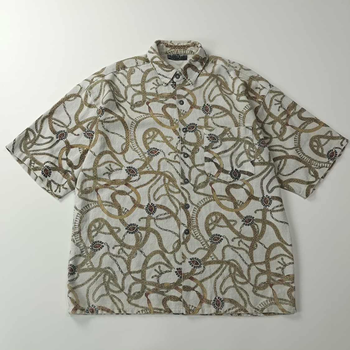 CK998 XL 베이스캠프 90s 미국판 린넨 반팔 셔츠 남방 상품이미지1
