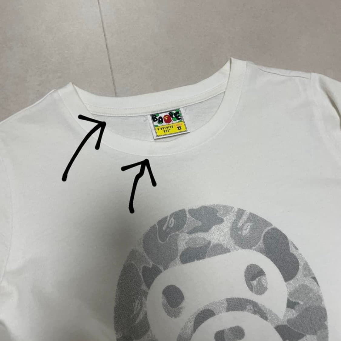 베이프 빈티지 베이비 마일로 반팔티셔츠 xs 상품이미지3