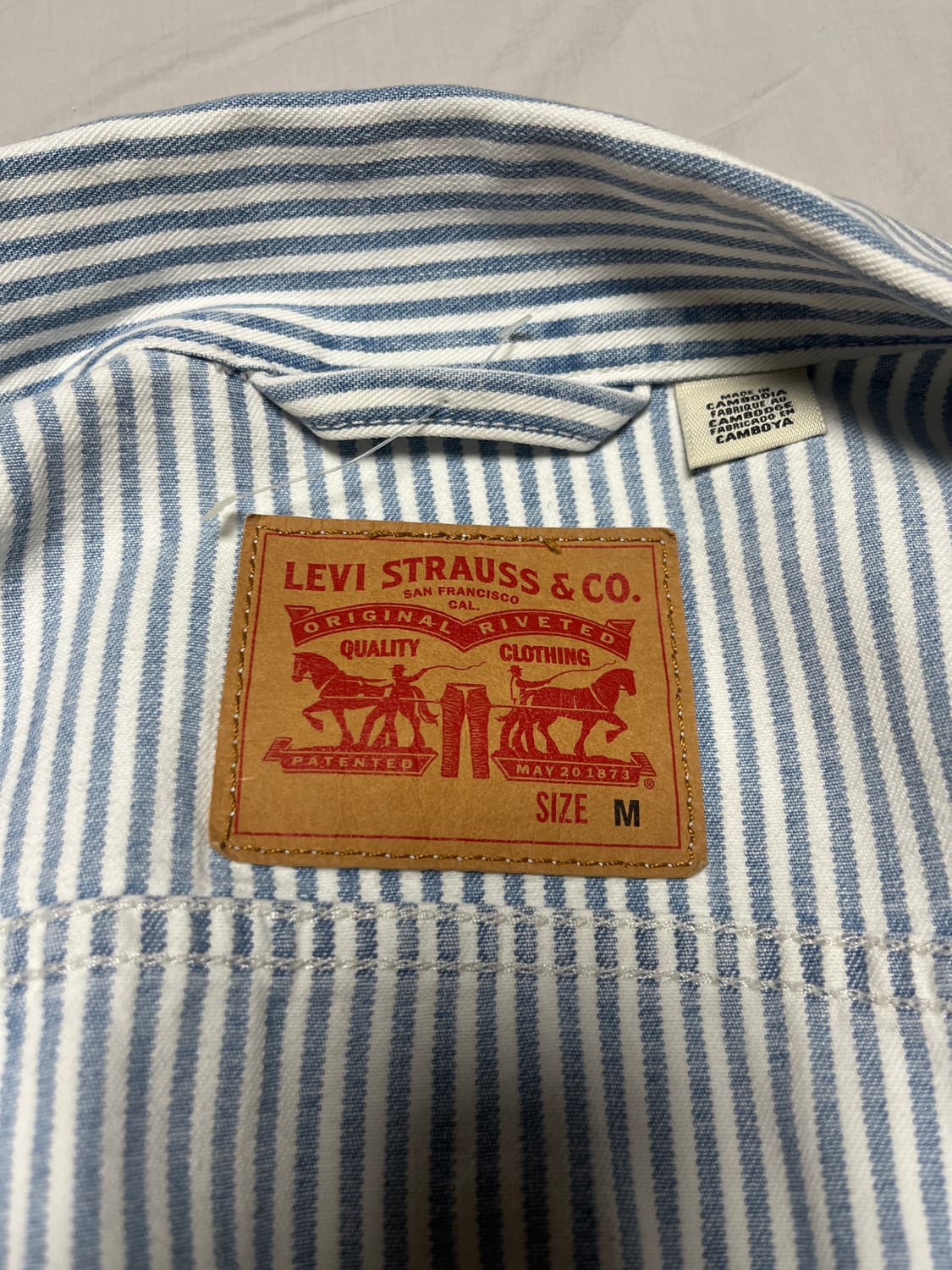 [M] 리바이스 핀스트라이프 레일로드 히코리 트러커 데님 자켓 상품이미지9