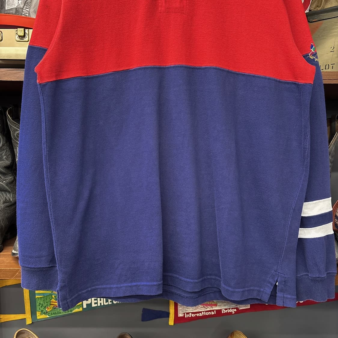 90s 폴로랄프로렌 빅 컬러블럭 플래그 포인트 럭비셔츠 N1387 상품이미지4