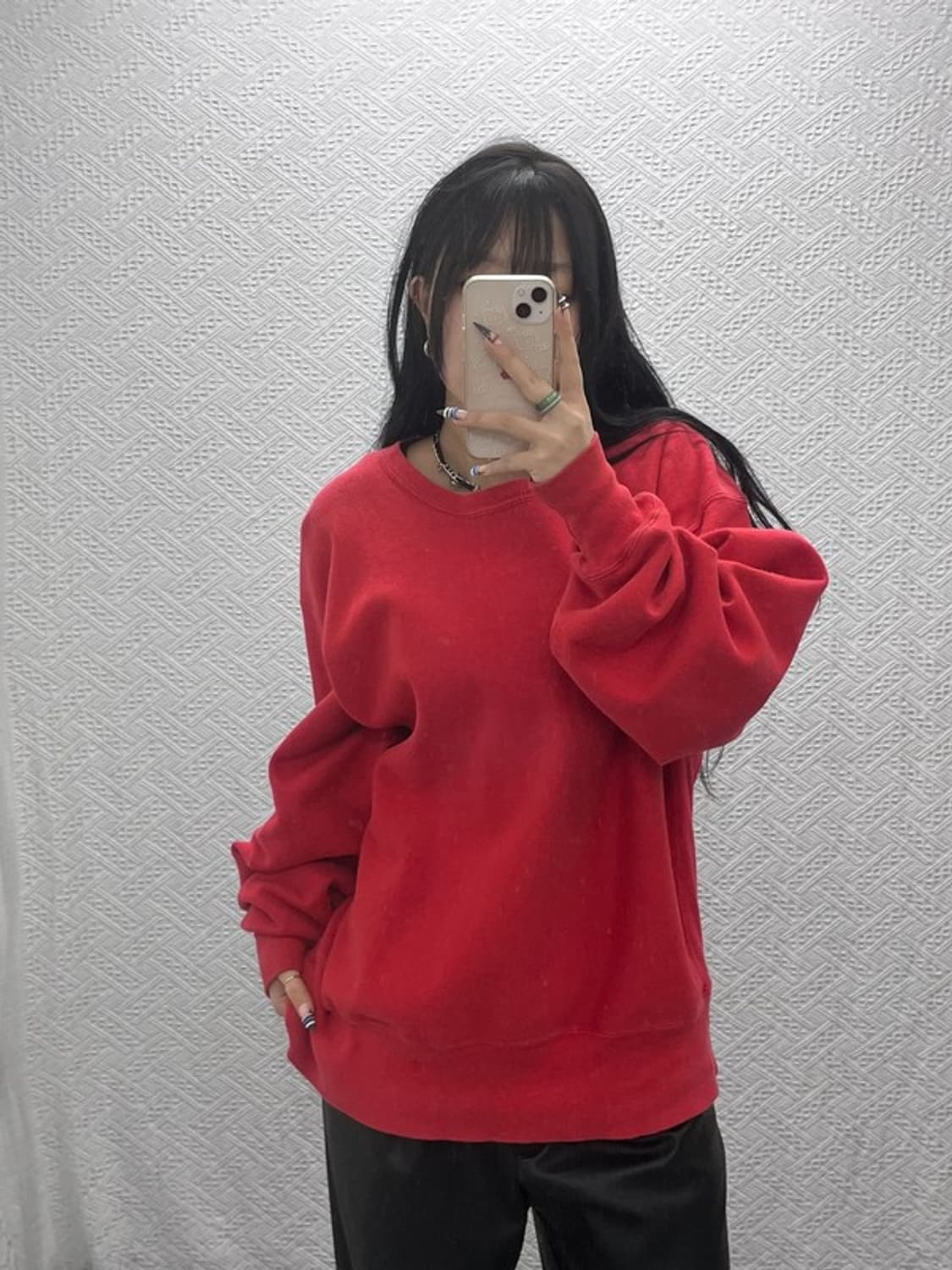 챔피온 리버스위브 빈티지 레트로 무지 기모 맨투맨 L C07707 상품이미지1