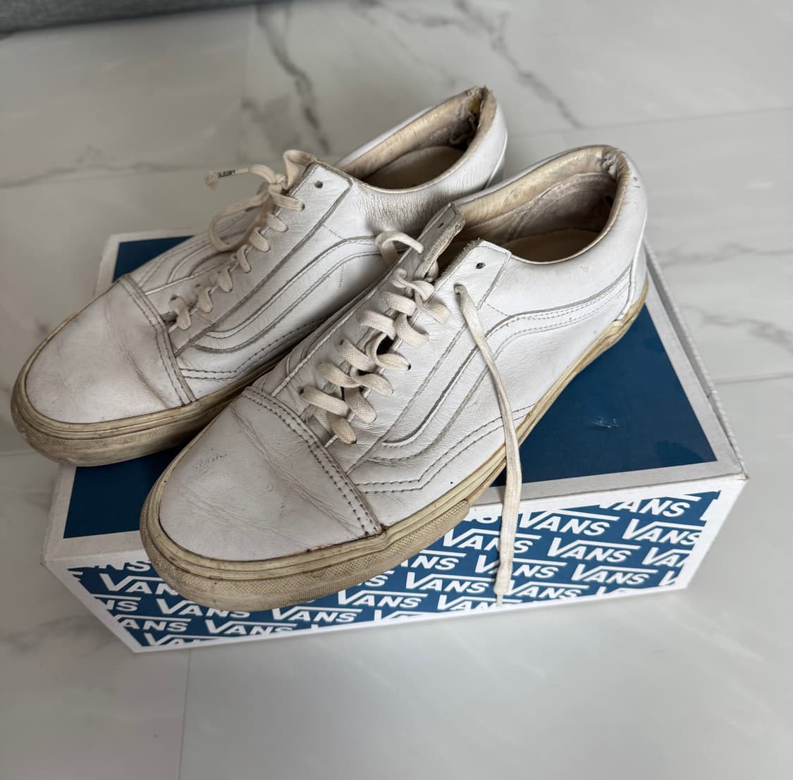 반스 빈티지 올드스쿨 볼트 LX 레더 화이트 상품이미지1