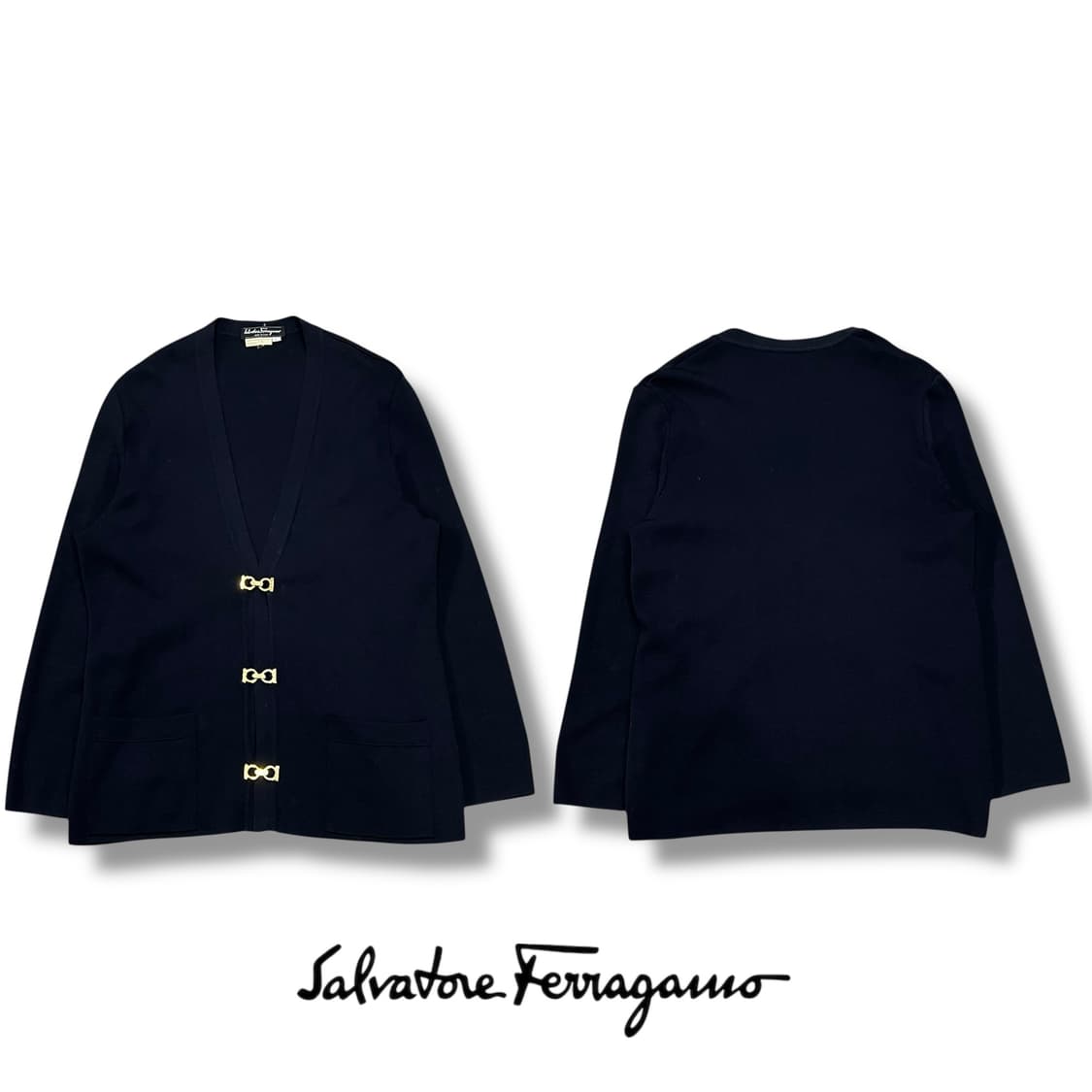 살바토레페레가모 간치니 버클 니트가디건 s08789 상품이미지1