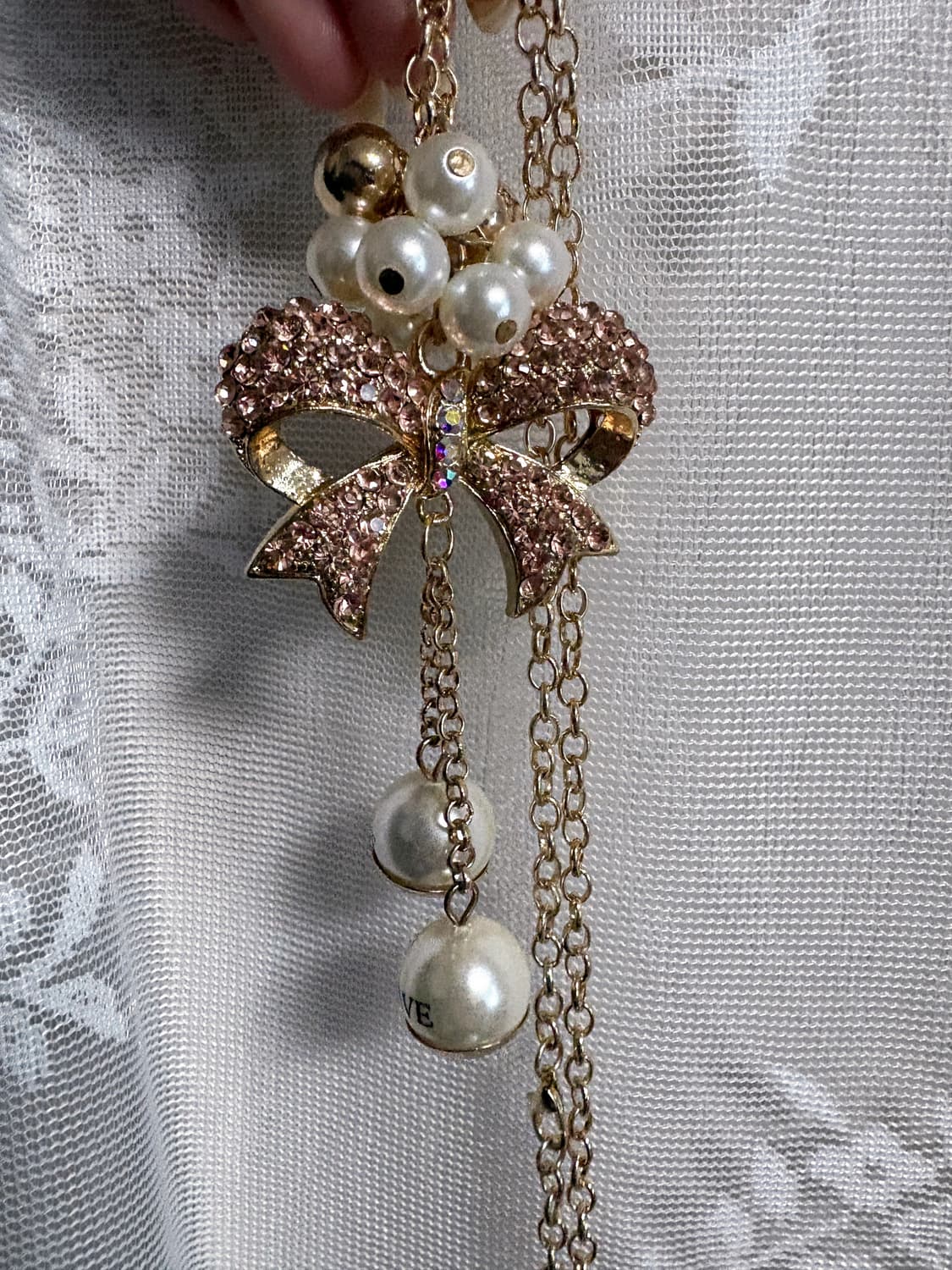 히메갸루 왕리본진주 목걸이🤤💋😽🍓 상품이미지1