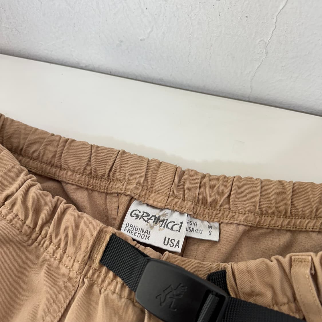 M 그라미치 베이지 벨티드 레귤러핏 퍼티그팬츠 상품이미지2
