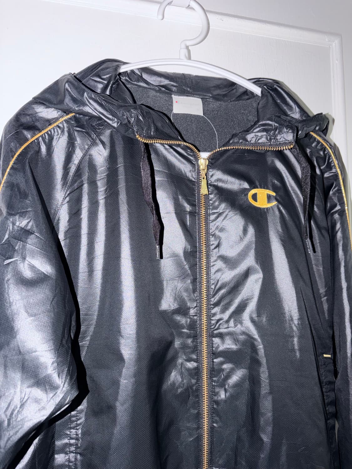 희귀/일본판 챔피온 빈티지 금장로고 바람막이 후드자켓 M 상품이미지5