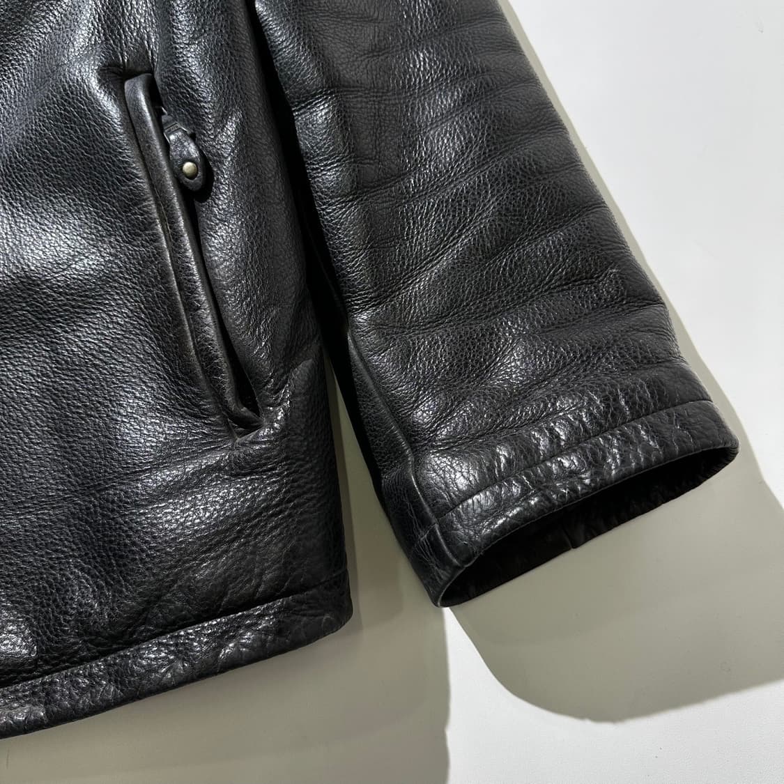 리바이스 카우 레더 소가죽 헤링턴 블루종 싱글 자켓 상품이미지7