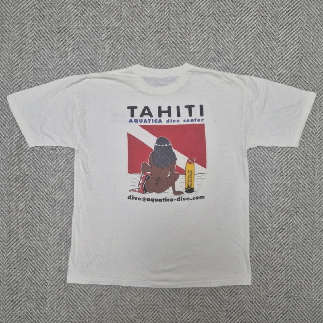 빈티지 TAHITI 서핑 아트웍 티셔츠 (3XL) 상품이미지2