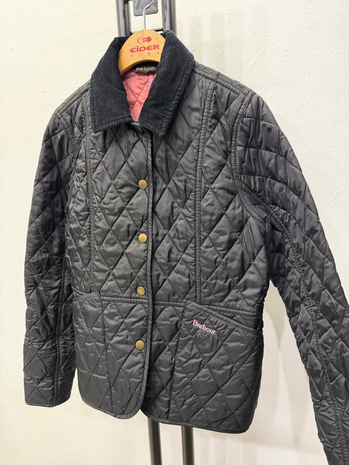 정품) BARBOUR 바버 주니어 키즈 퀼팅 자켓 블랙 10-11Y 상품이미지3