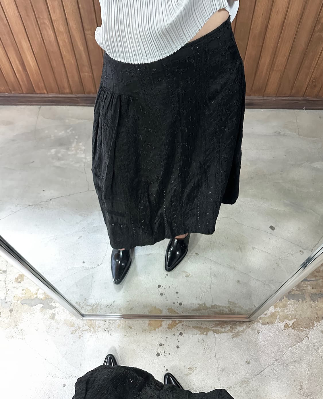 COMME DES GARCONS lace skirt black 상품이미지3