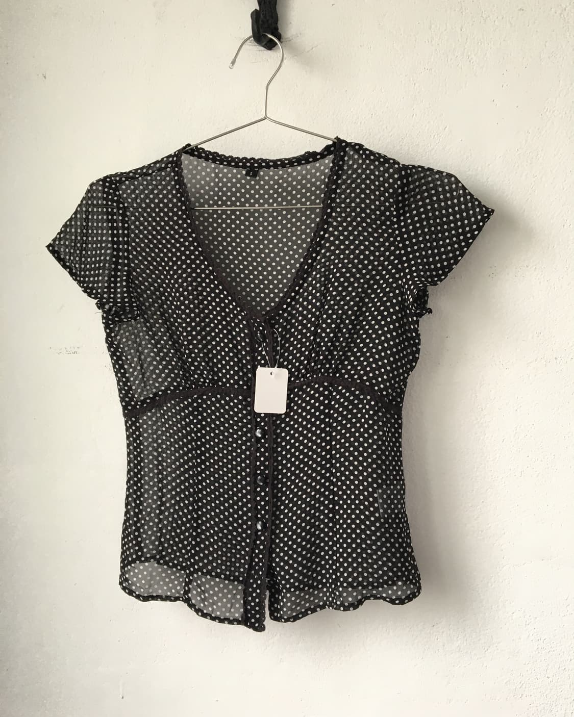Dot pattern see through blouse 상품이미지4