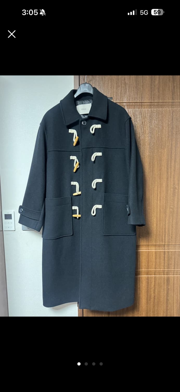 키뮤어 블랙 더플 코트 상품이미지1