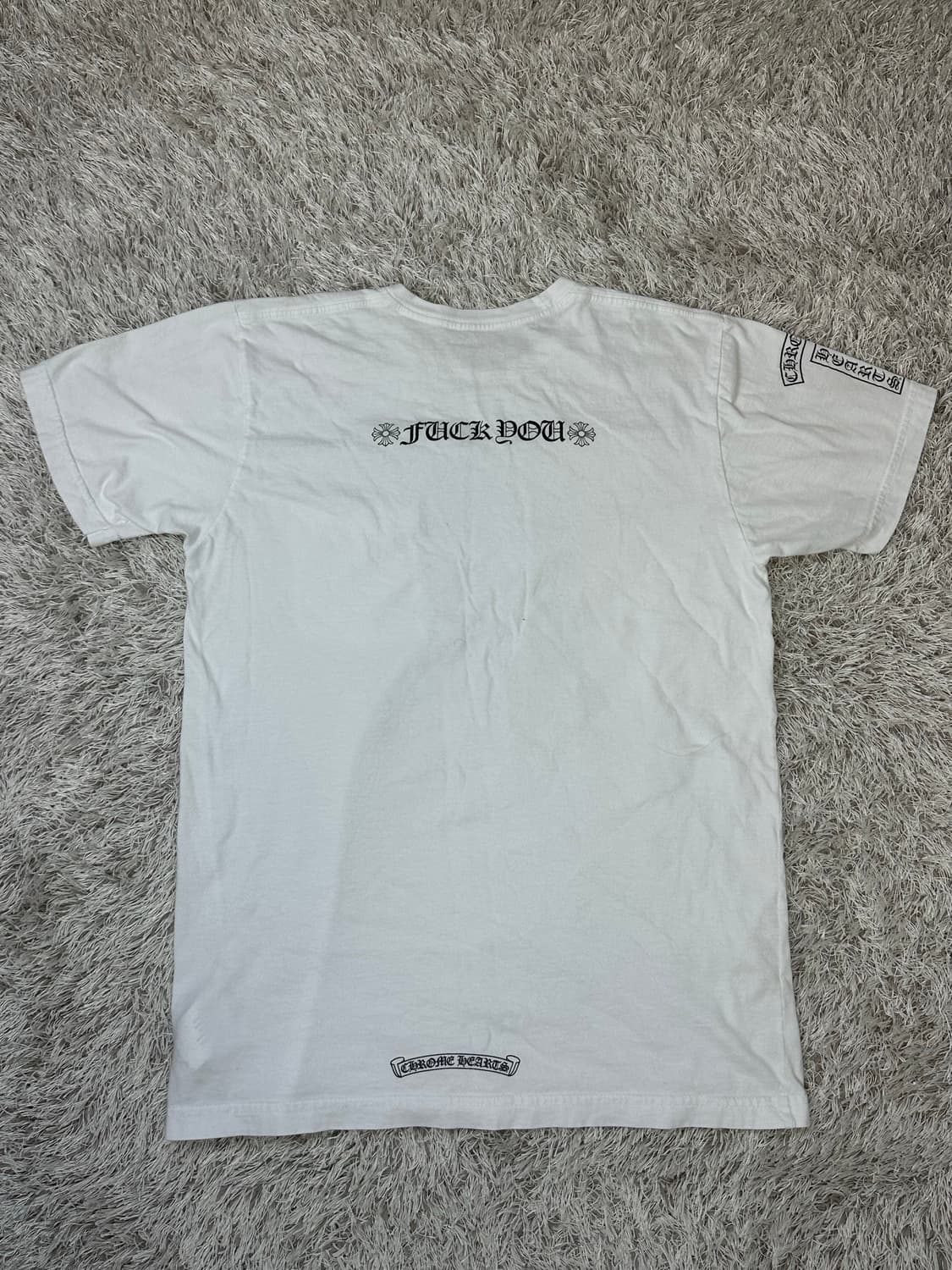 [M] 백화점판 정품 크롬하츠 퍽유로고 반팔 화이트 상품이미지3