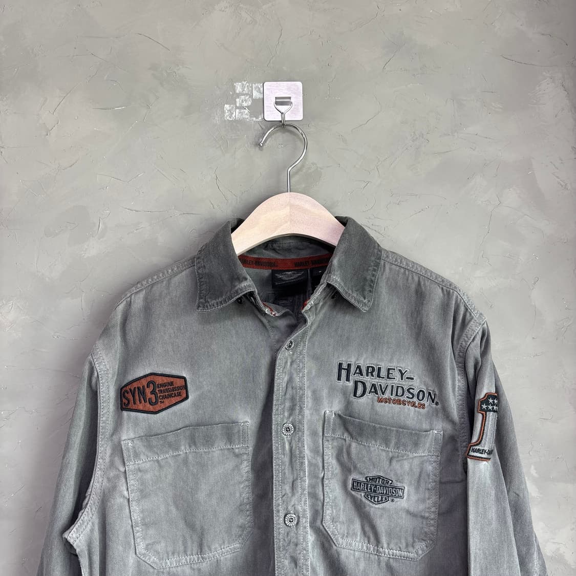 할리 데이비슨 워싱 데님 셔츠 상품이미지2