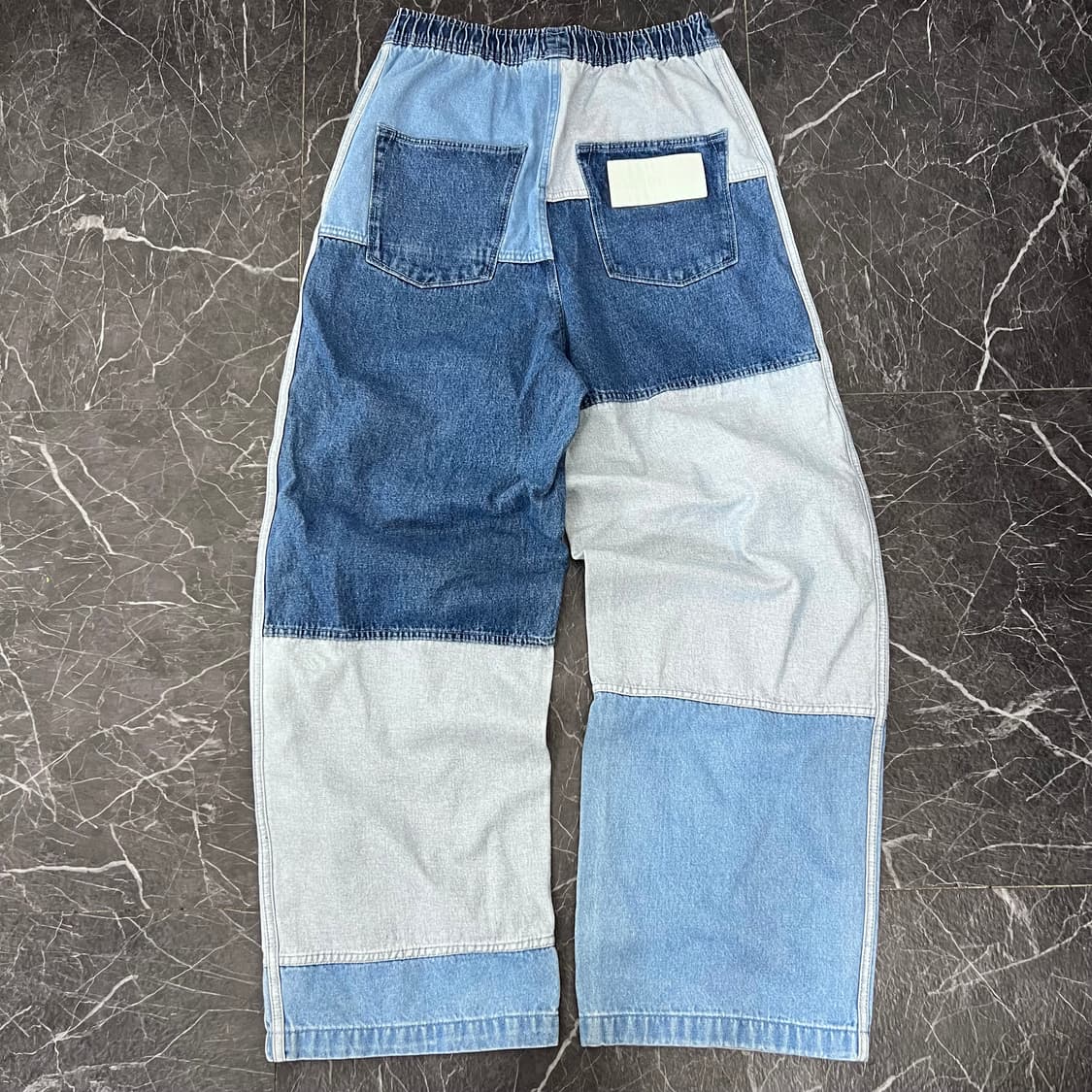 아디다스 x세니아스나이더 패치워크 팬츠 블루 상품이미지5