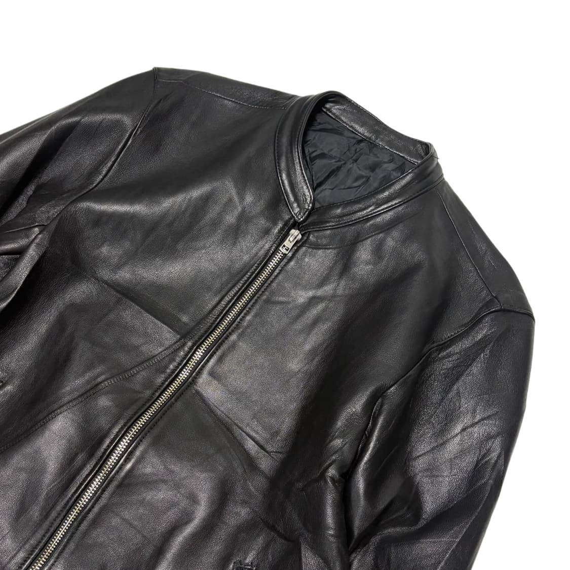 china collar leather jacket 상품이미지3