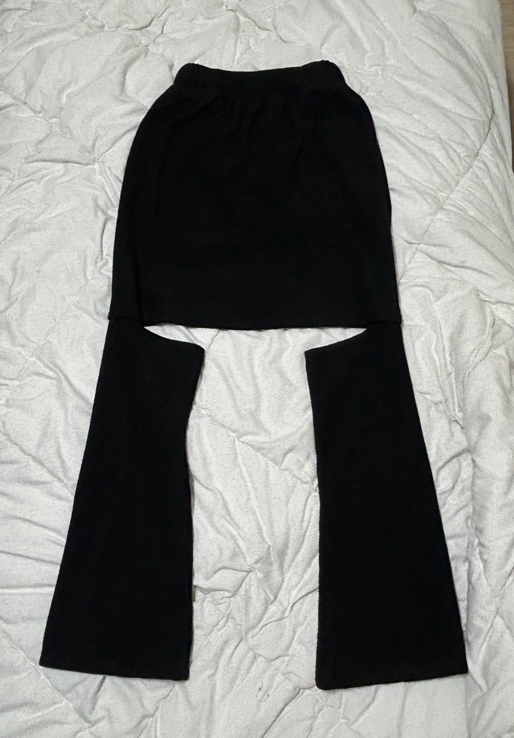 지초이 22-006 플리스 스커트 팬츠 블랙 1 상품이미지1