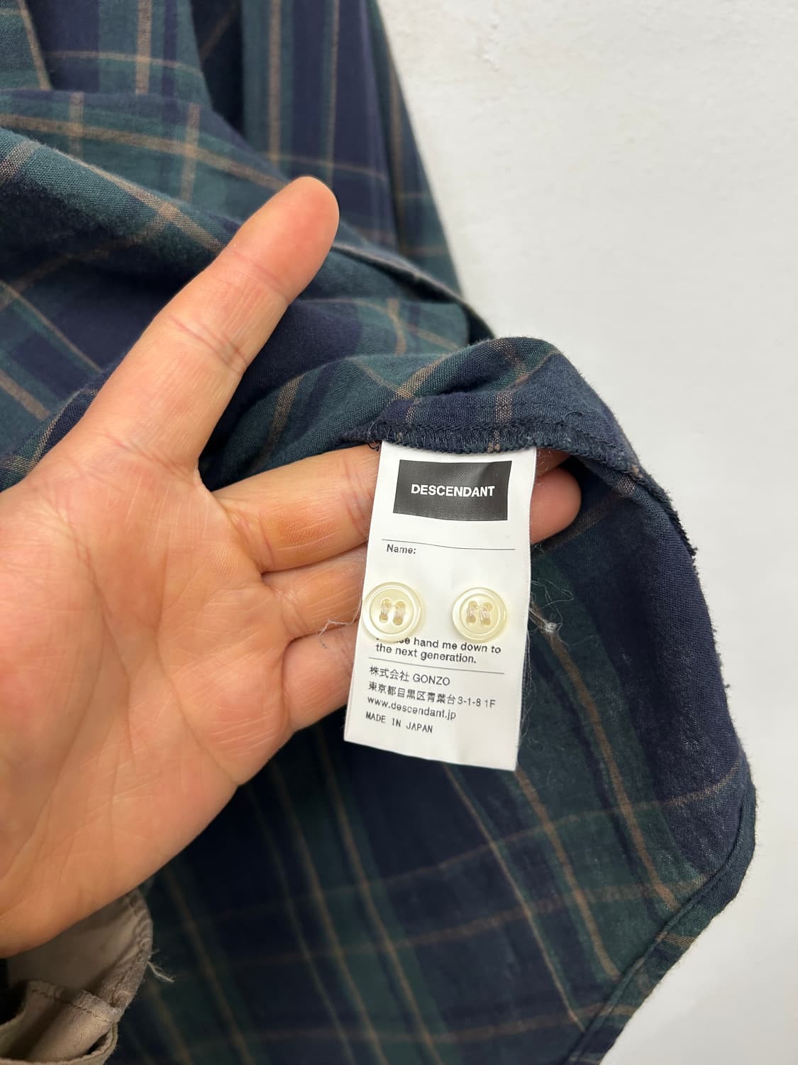DESCENDANT 디센던트 체크셔츠 상품이미지5