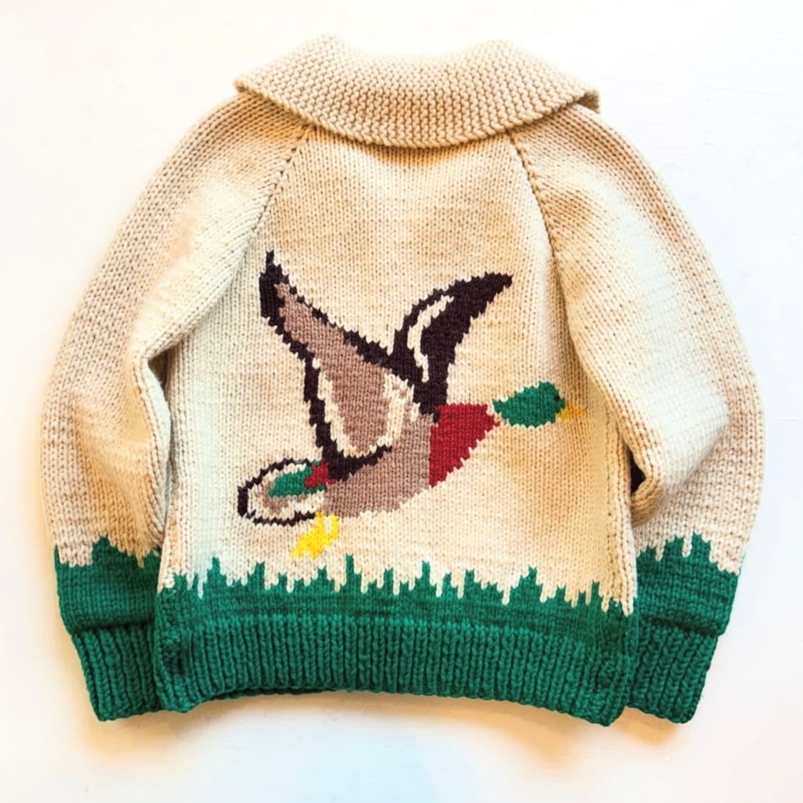 60’s 청둥오리 핸드메이드 니트 집업 상품이미지2