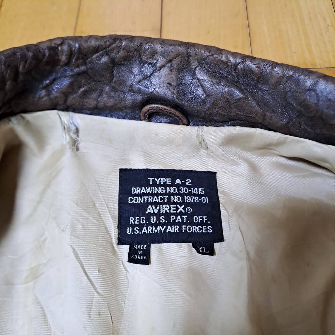 (택포) 아비렉스 A-2 빈티지 가죽 자켓 XL B426 상품이미지8