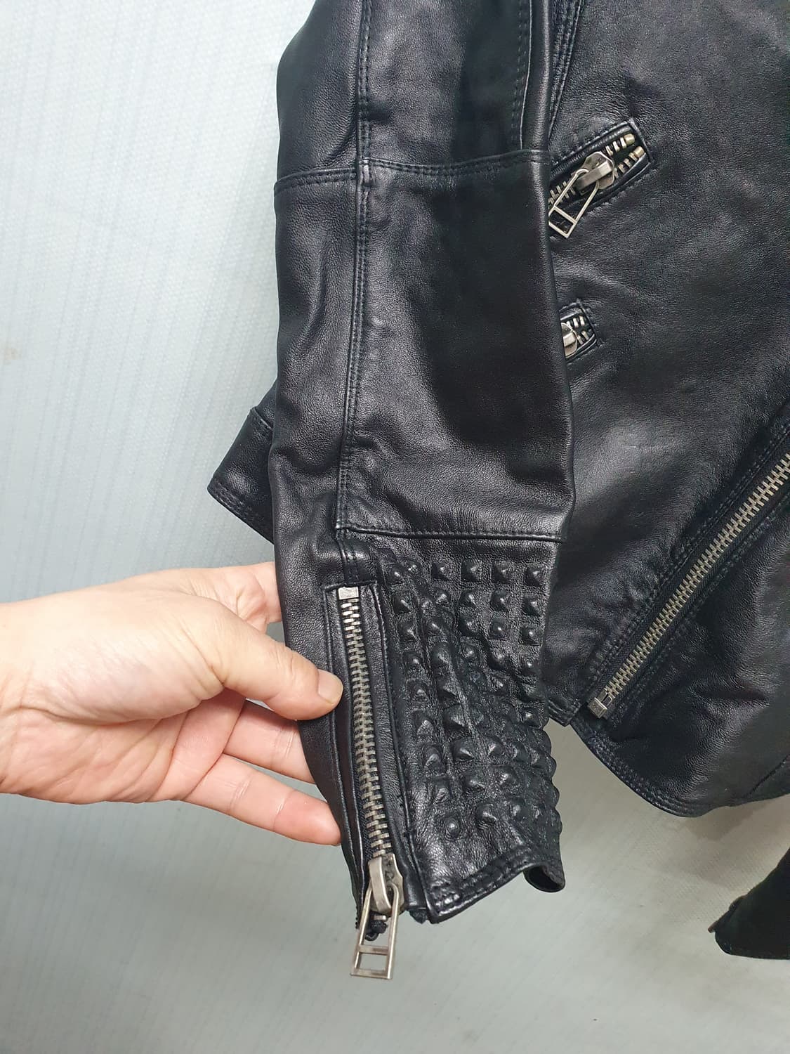 (떨이 판매) 여성 라이더 오토바이 가죽 자켓 상품이미지2