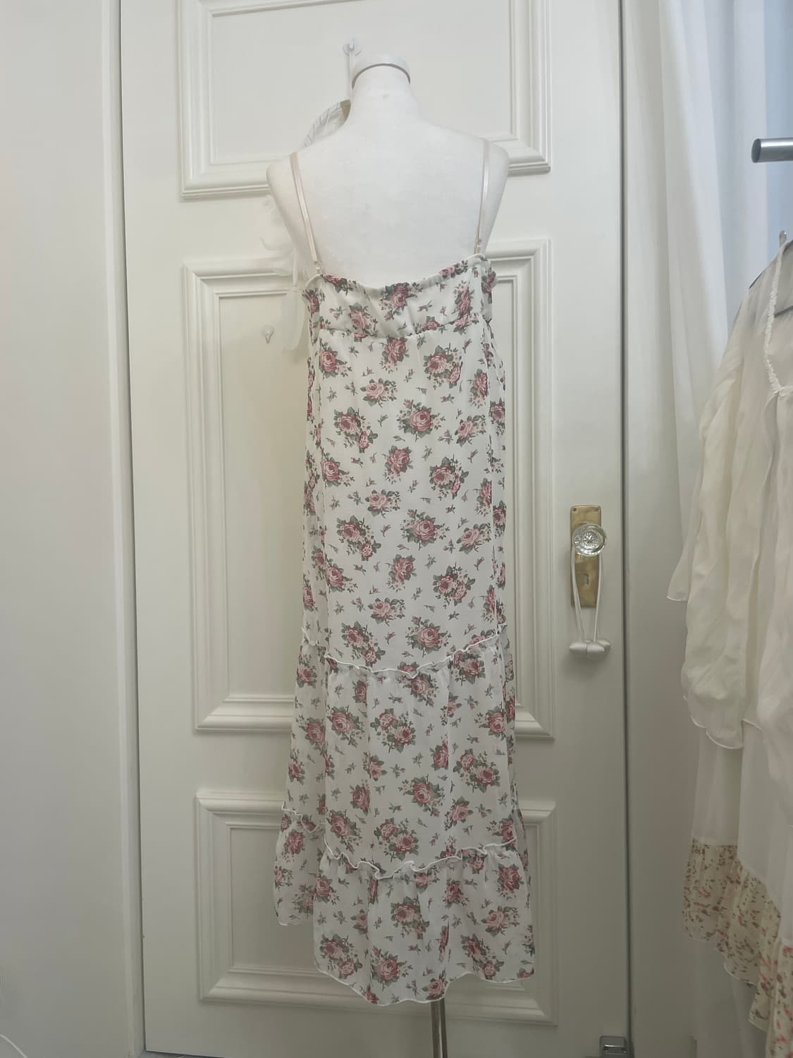 white rose print summer long opc(size-M) 상품이미지3