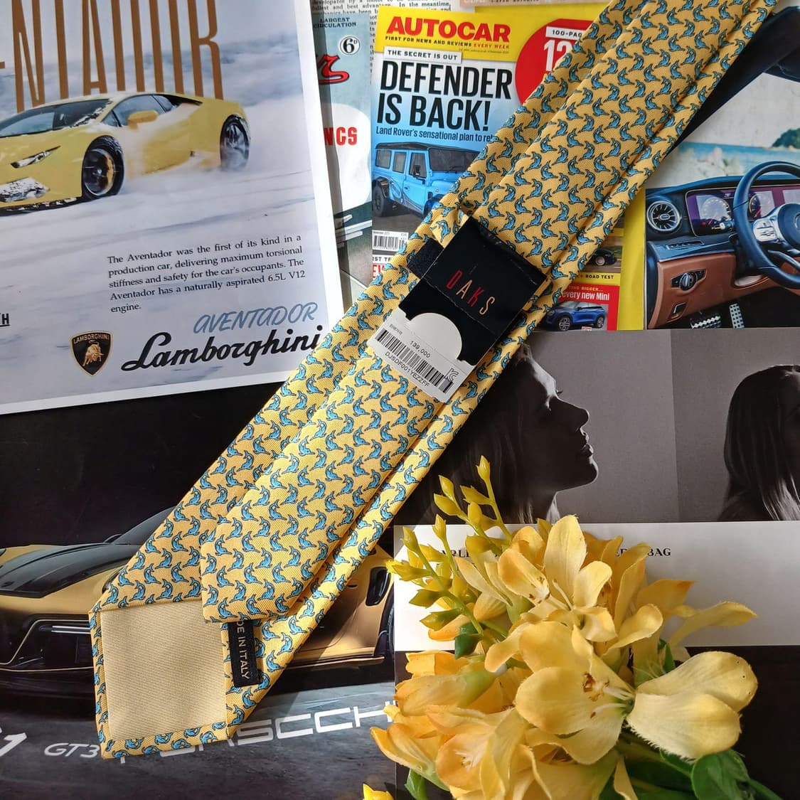 닥스 넥타이 옐로우 돌고래 모티브 7.8cm 새제품 A19851
 상품이미지5