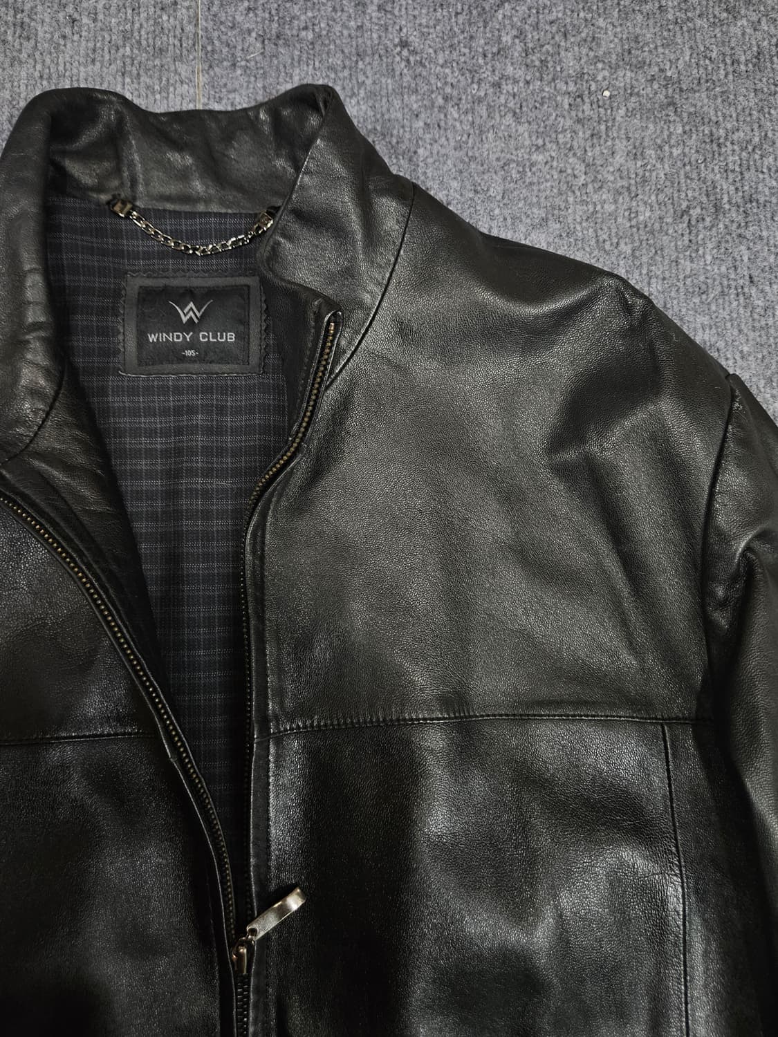 윈디클럽 블랙 램스킨 가죽자켓(급처) 상품이미지2